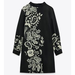 Zara shirt floral print dress